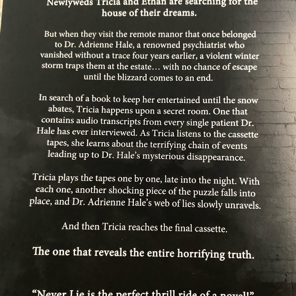 Never Lie paperback book Freida McFadden - Picture 2 of 2